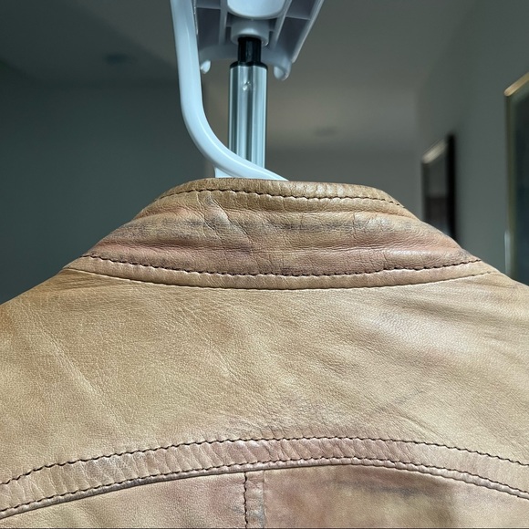 Vera Pelle Light Brown Natural Leather Jacket Women’s Size 44 - Picture 6 of 8